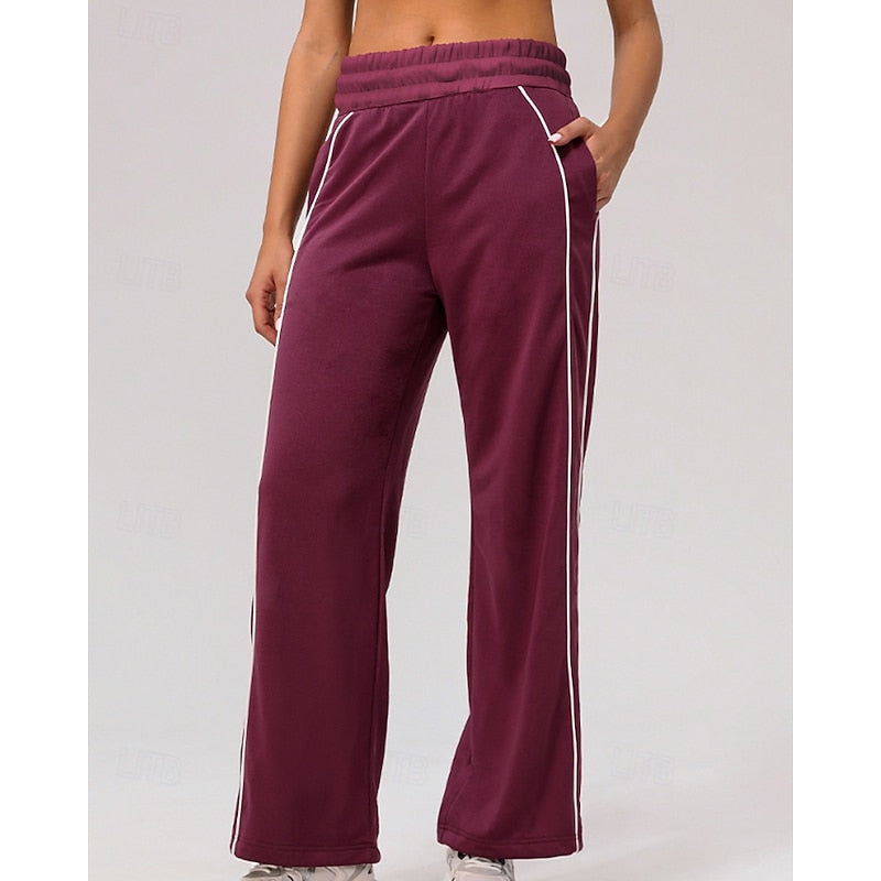 Ainsley | Side-Stripe High-Waisted Straight-Leg Sweatpants