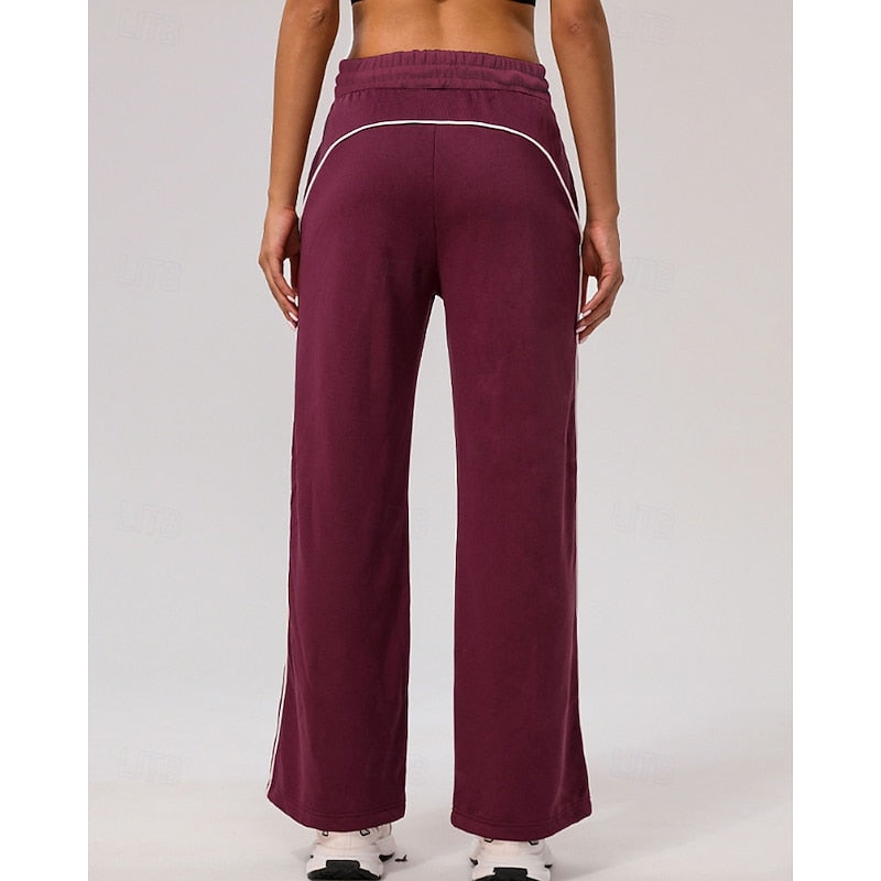 Ainsley | Side-Stripe High-Waisted Straight-Leg Sweatpants