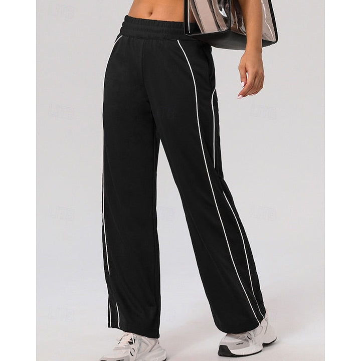Ainsley | Side-Stripe High-Waisted Straight-Leg Sweatpants