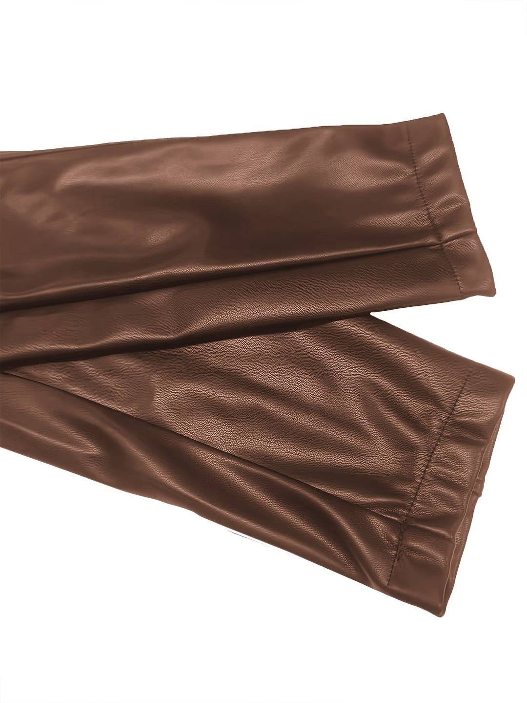Mae | Khaki Cropped Faux-Leather Zip-Up Jacket