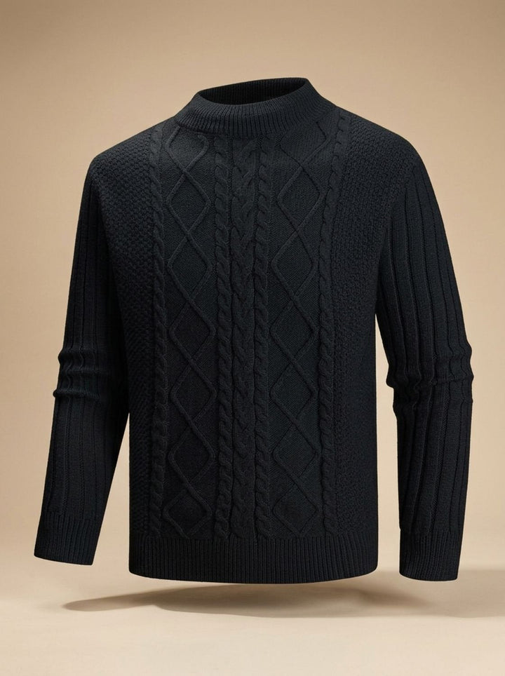 Graham | Cable-Knit Mock-Neck Pullover Sweater