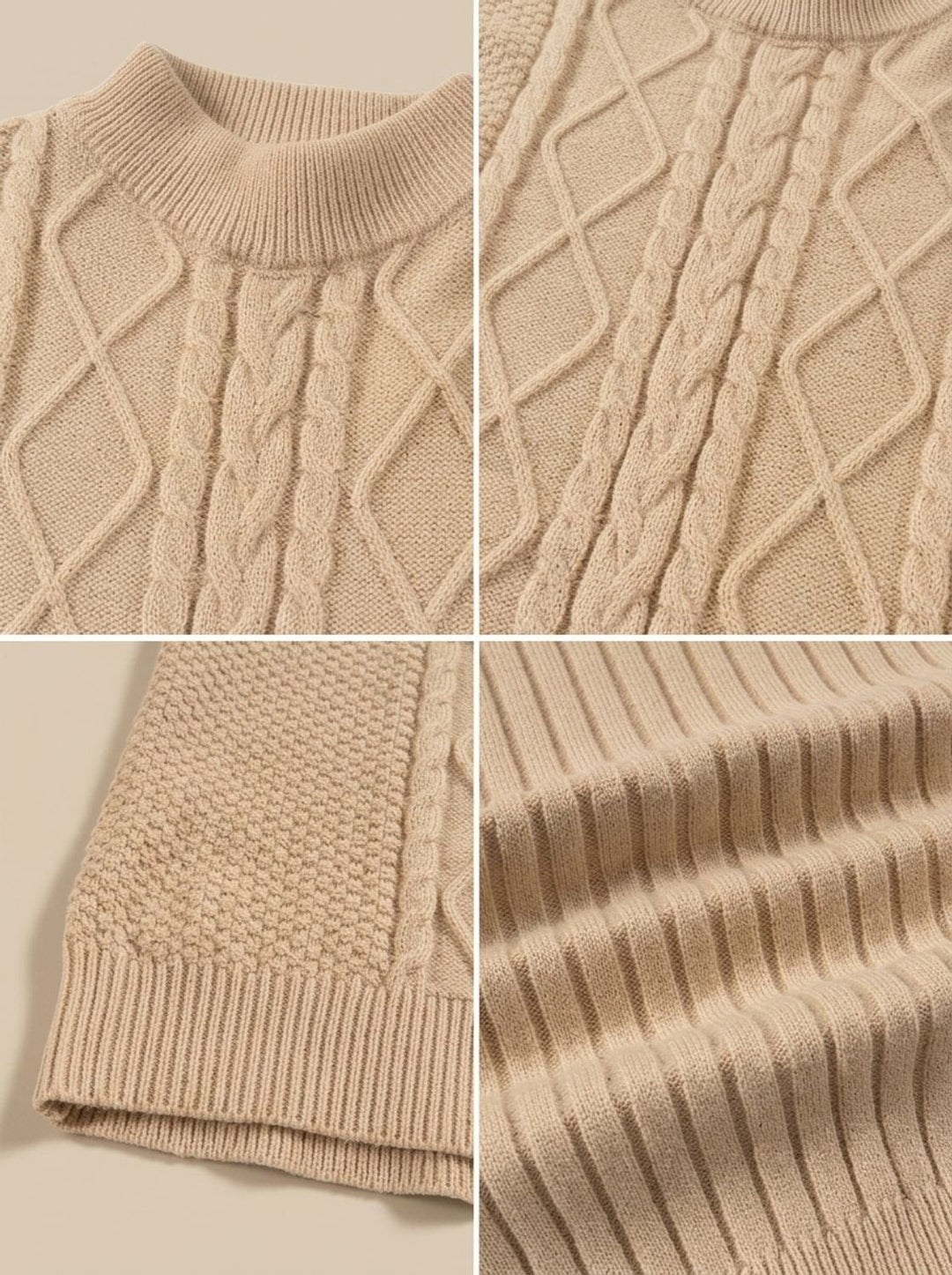 Graham | Cable-Knit Mock-Neck Pullover Sweater