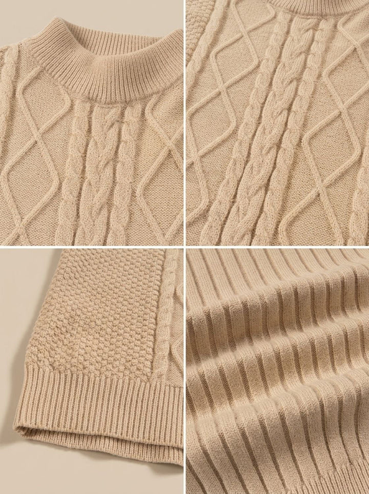 Graham | Cable-Knit Mock-Neck Pullover Sweater