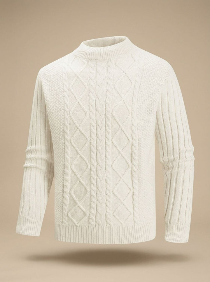 Graham | Cable-Knit Mock-Neck Pullover Sweater