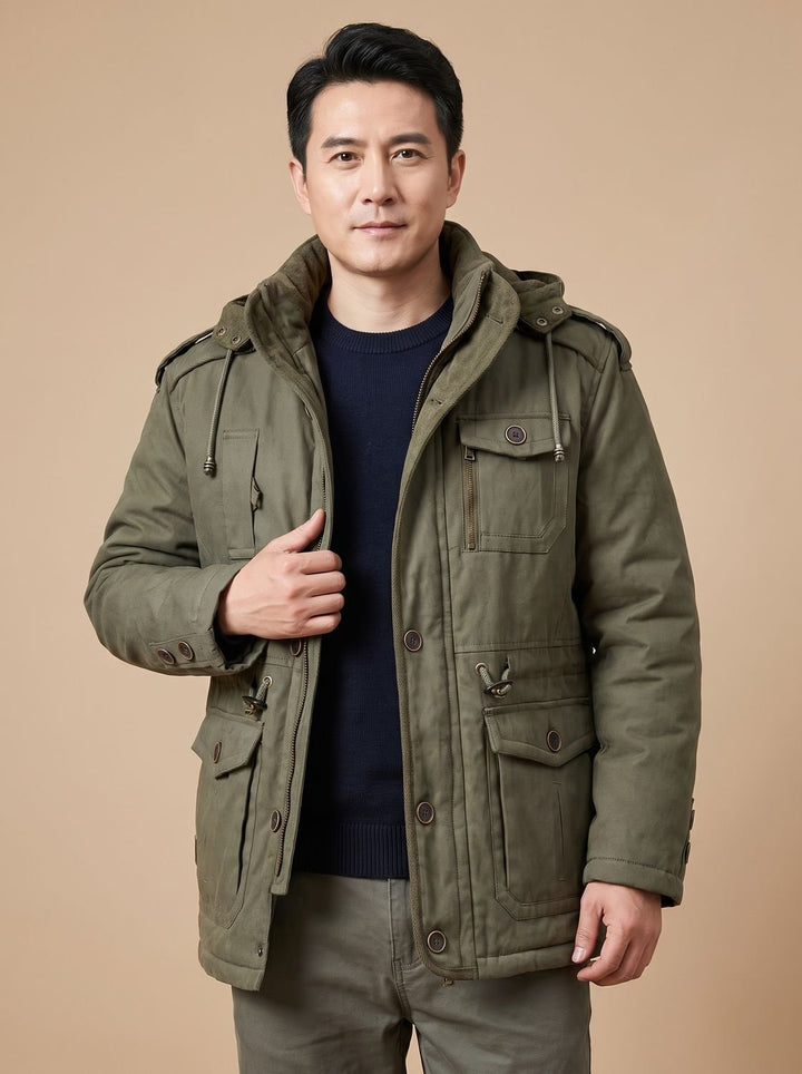 Garrett | Hooded Insulated Military Parka with Multi Pockets