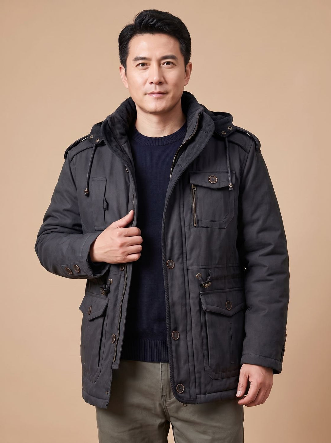 Garrett | Hooded Insulated Military Parka with Multi Pockets