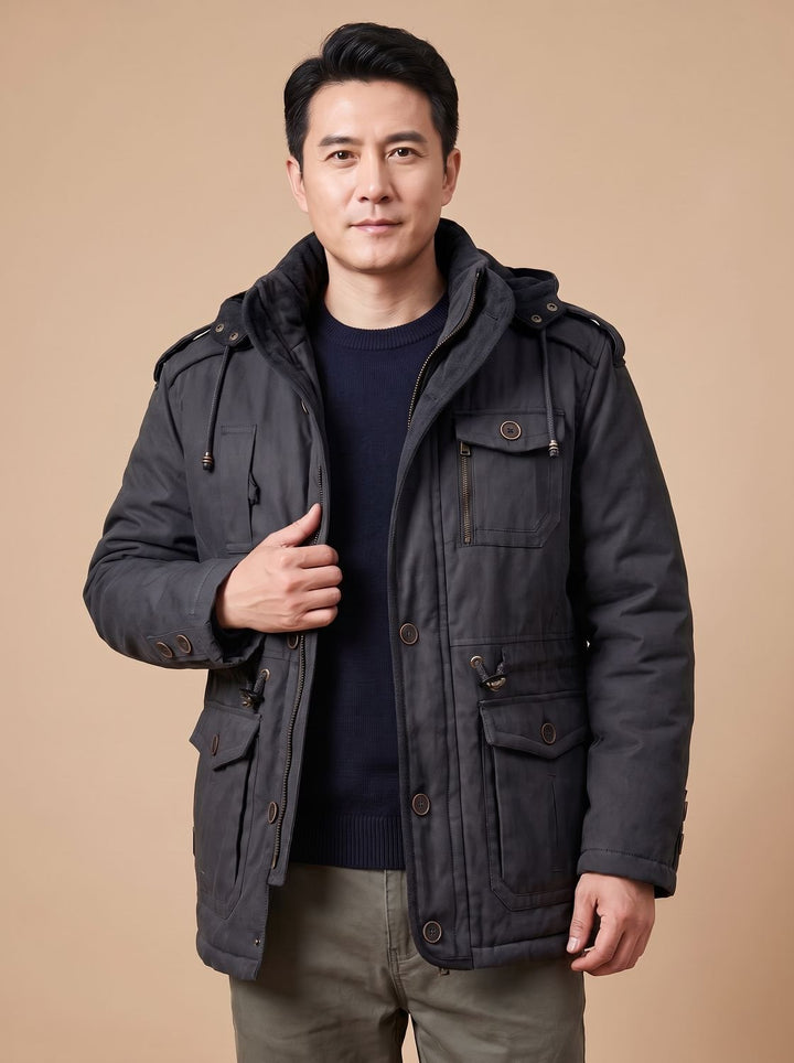 Garrett | Hooded Insulated Military Parka with Multi Pockets