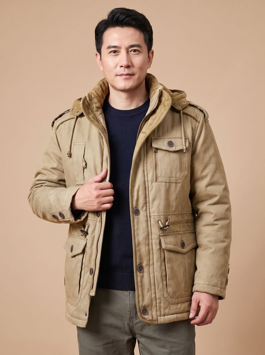 Garrett | Hooded Insulated Military Parka with Multi Pockets