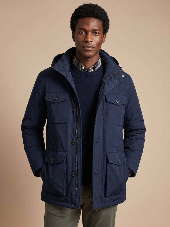 Garrett | Hooded Insulated Military Parka with Multi Pockets