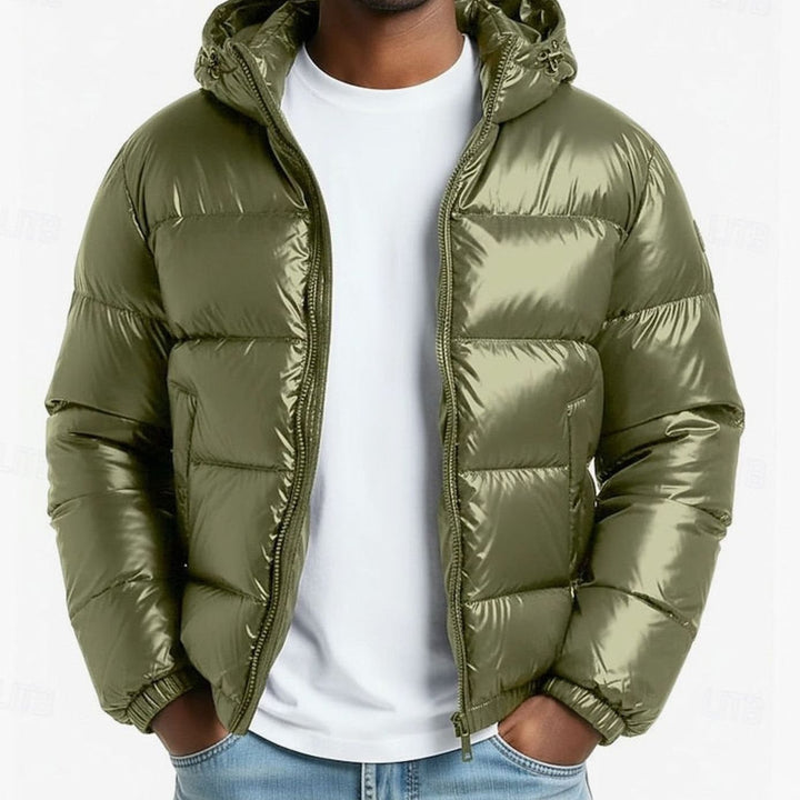 Lincoln | Coated Quilted Hooded Puffer Jacket