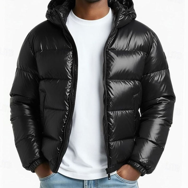 Lincoln | Coated Quilted Hooded Puffer Jacket