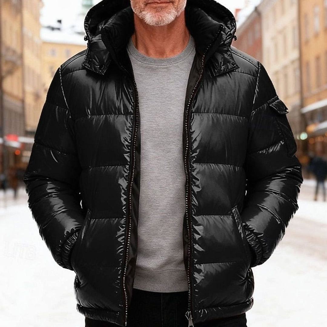 Keaton | Glossy Quilted Hooded Puffer Winter Jacket