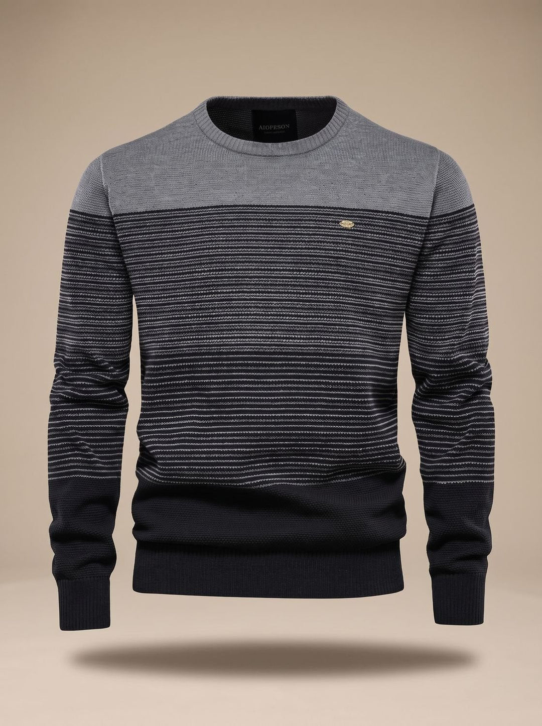 Emerson | Striped Color-Block Crew-Neck Knit Sweater