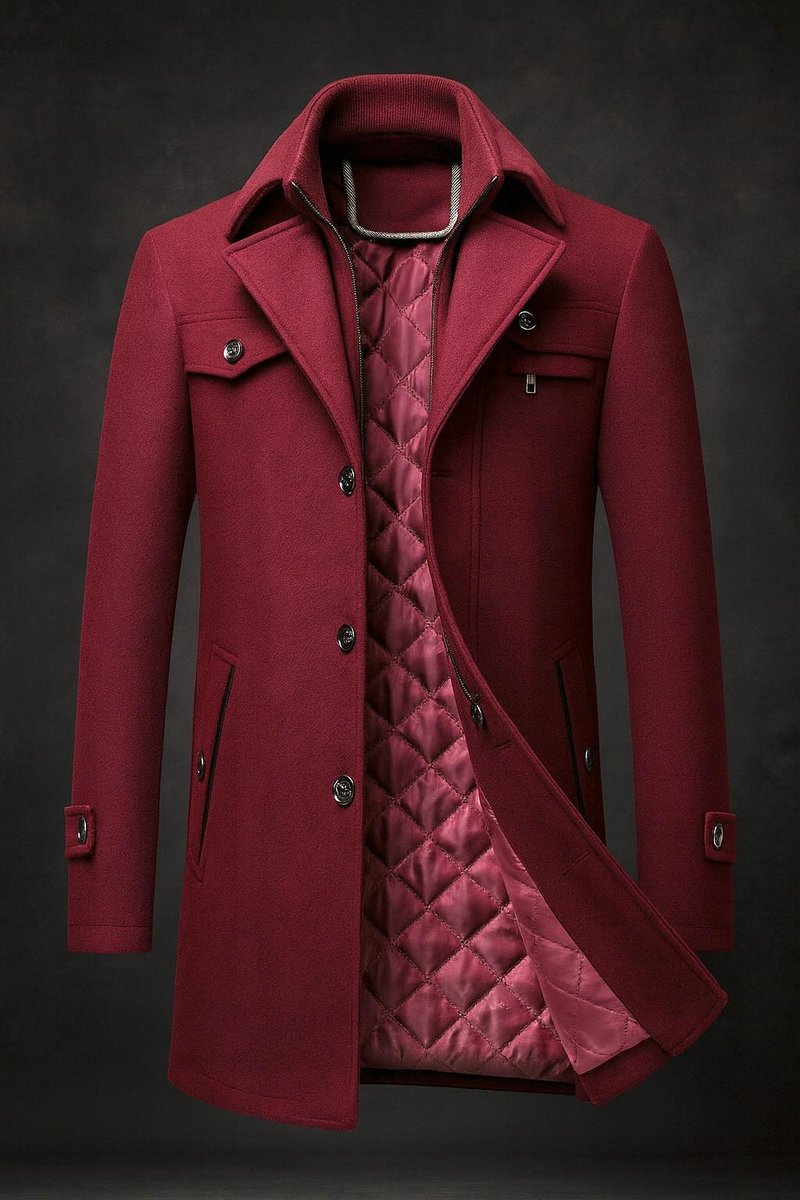 Conrad | Wool Winter Coat with Double-Layer Collar and Quilted Lining