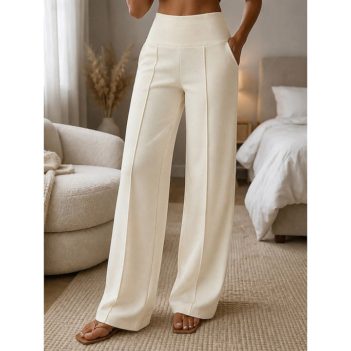 Delia | High-Waisted Wide-Leg Sweatpants with Tailored Seam