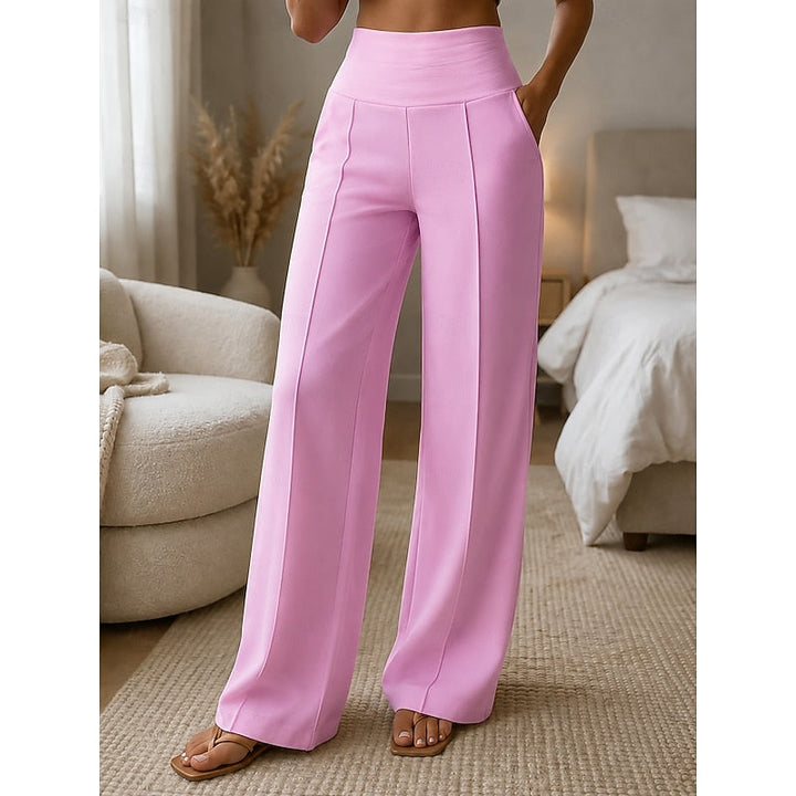 Delia | High-Waisted Wide-Leg Sweatpants with Tailored Seam