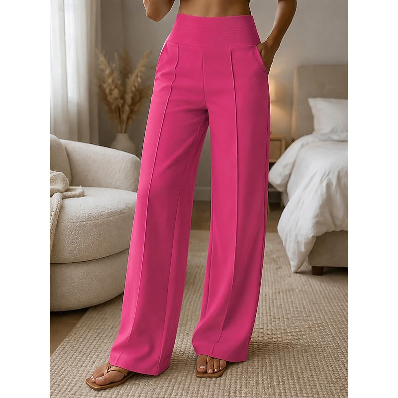 Delia | High-Waisted Wide-Leg Sweatpants with Tailored Seam