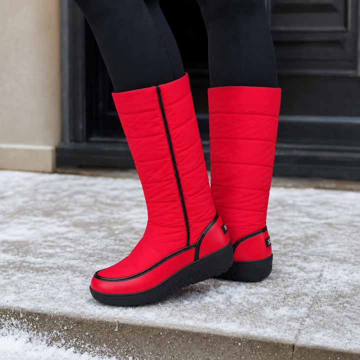 Emmy | Quilted Knee-High Winter Boots with Lug Sole