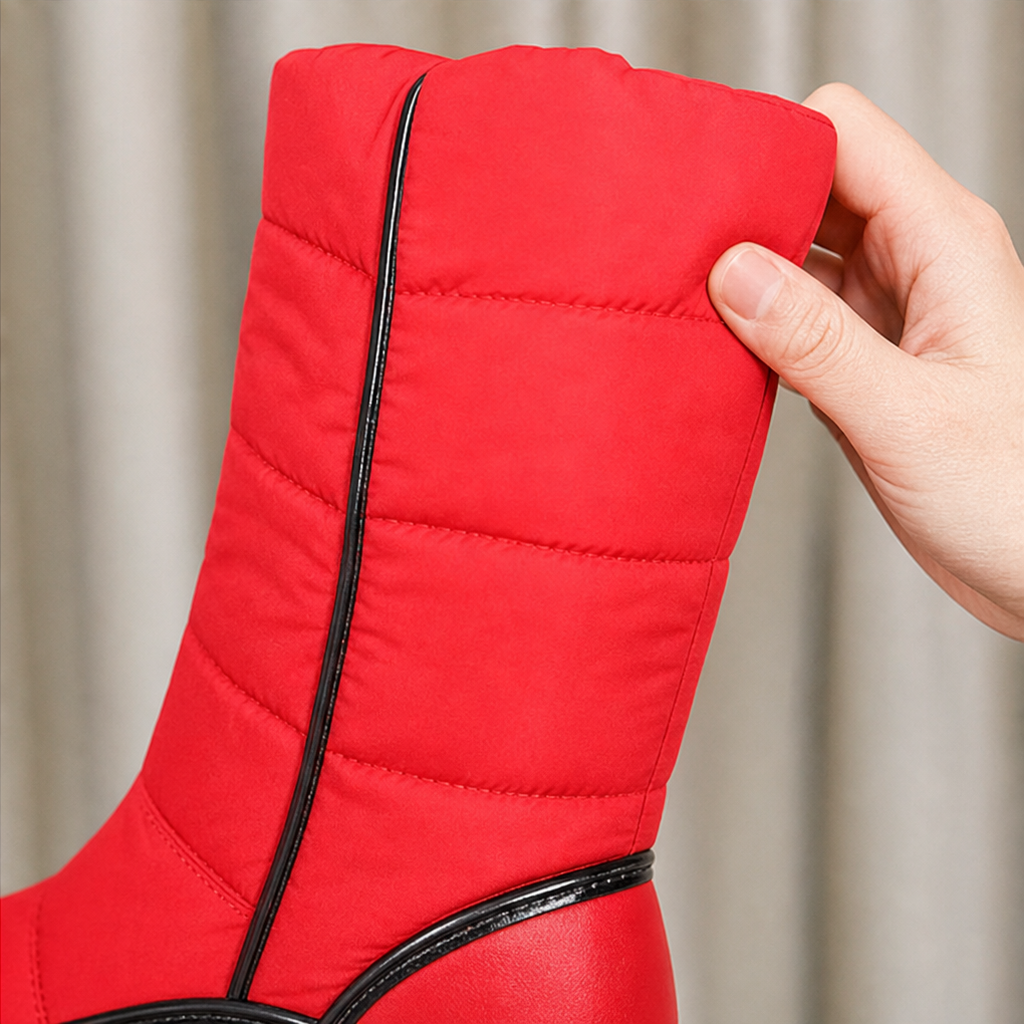 Emmy | Quilted Knee-High Winter Boots with Lug Sole