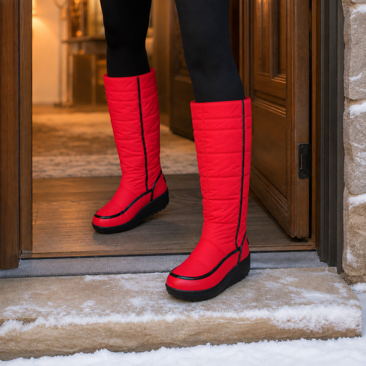 Emmy | Quilted Knee-High Winter Boots with Lug Sole