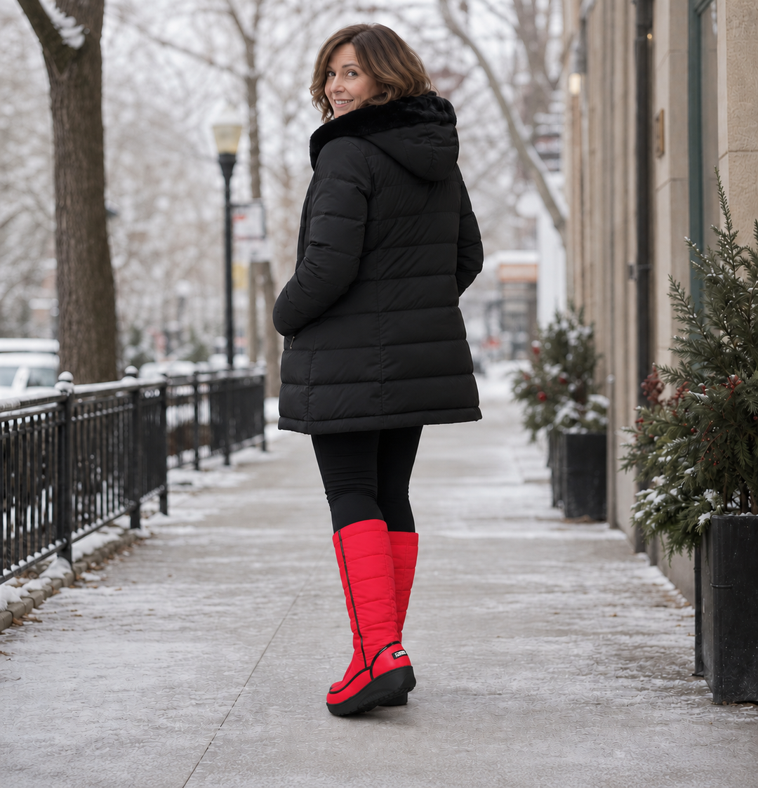 Emmy | Quilted Knee-High Winter Boots with Lug Sole