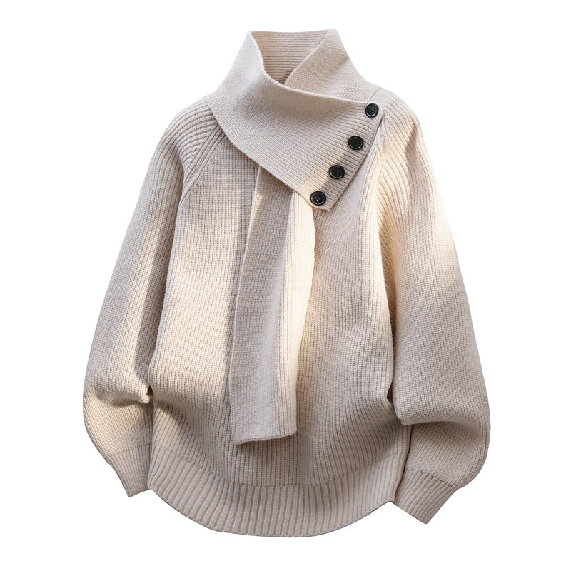Sabrina | Scarf-Neck Knit Wool Sweater
