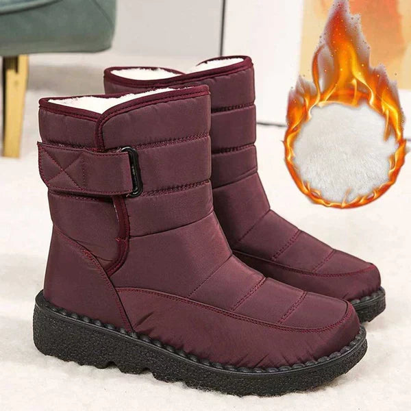 Aspen | Waterproof Quilted Mid-Calf Snow Boots with Buckle Strap