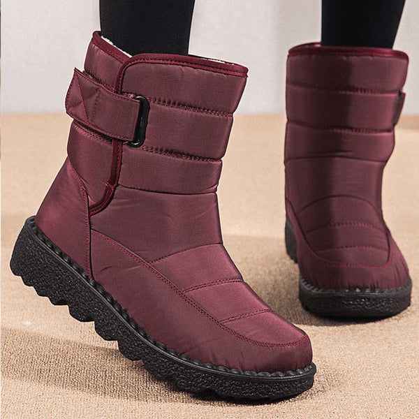 Aspen | Waterproof Quilted Mid-Calf Snow Boots with Buckle Strap