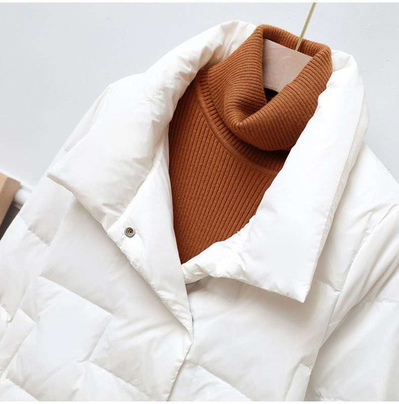 Dove | Lightweight Quilted Puffer Jacket with Button Collar