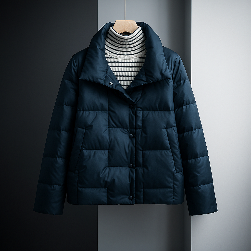 Dove | Lightweight Quilted Puffer Jacket with Button Collar