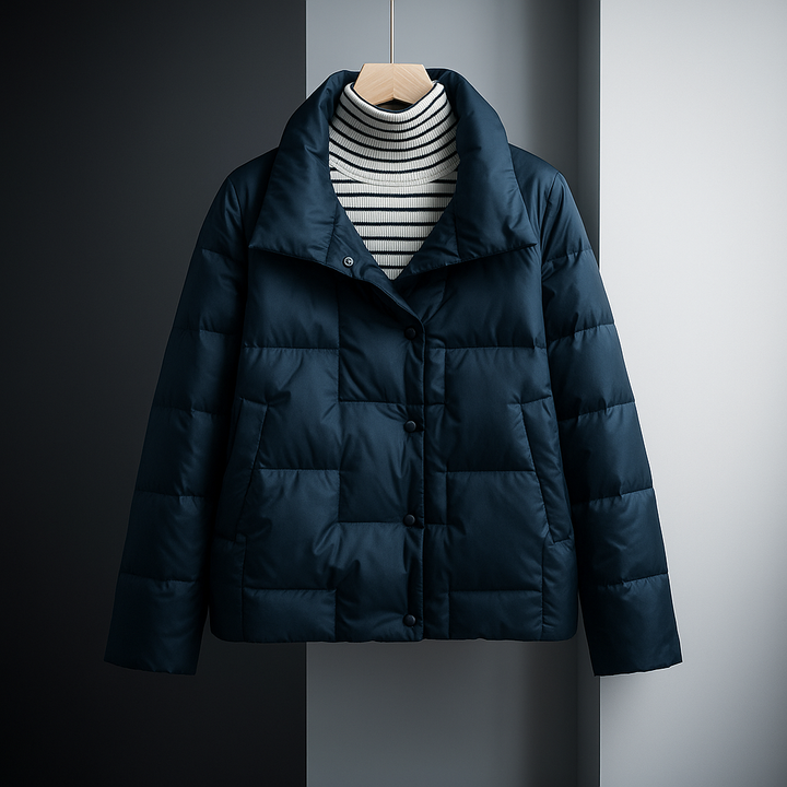 Dove | Lightweight Quilted Puffer Jacket with Button Collar