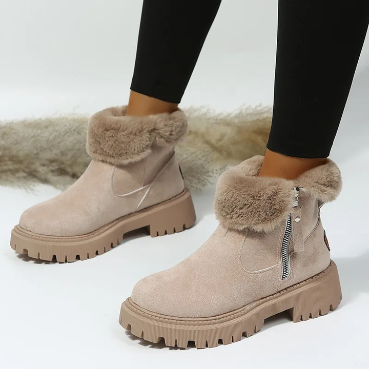 Halle | Faux Fur-Trim Lug Sole Winter Snow Boots