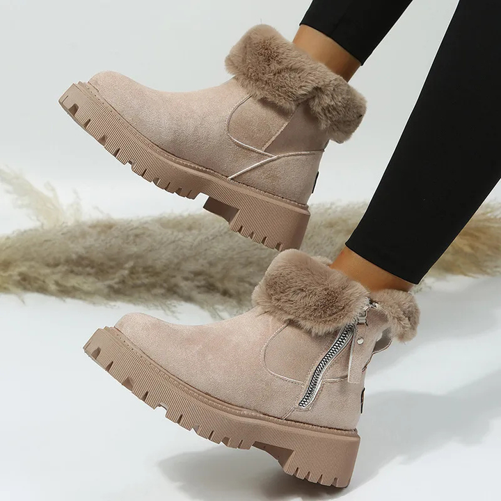 Halle | Faux Fur-Trim Lug Sole Winter Snow Boots