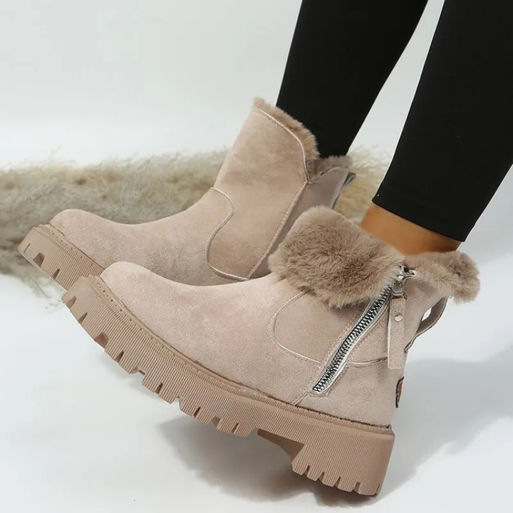 Halle | Faux Fur-Trim Lug Sole Winter Snow Boots
