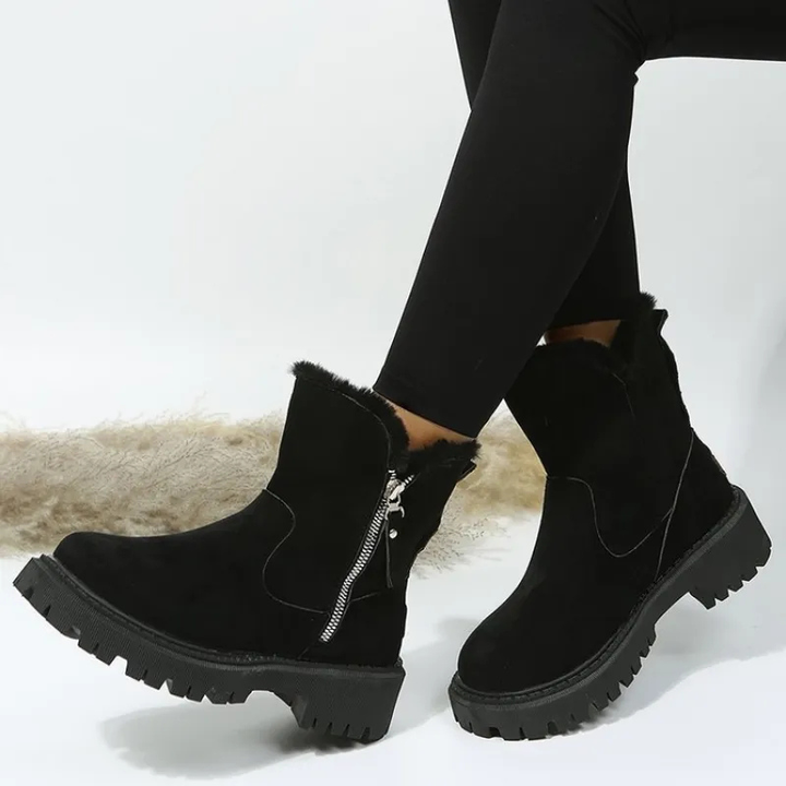 Halle | Faux Fur-Trim Lug Sole Winter Snow Boots