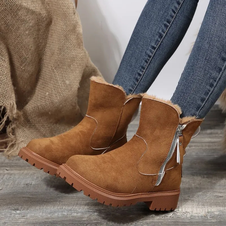 Halle | Faux Fur-Trim Lug Sole Winter Snow Boots