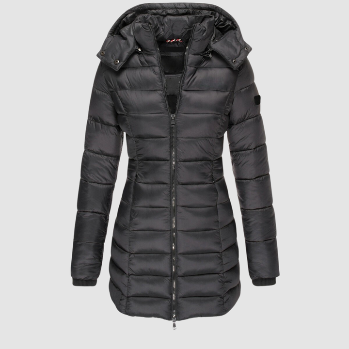 Nadine | Fitted Mid-Length Puffer Jacket with Detachable Hood