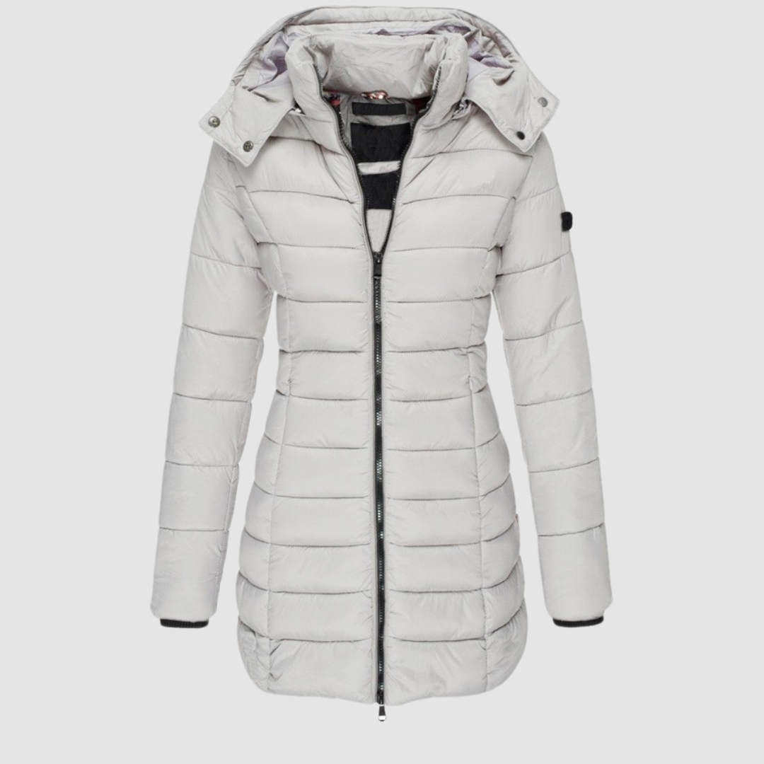 Nadine | Fitted Mid-Length Puffer Jacket with Detachable Hood