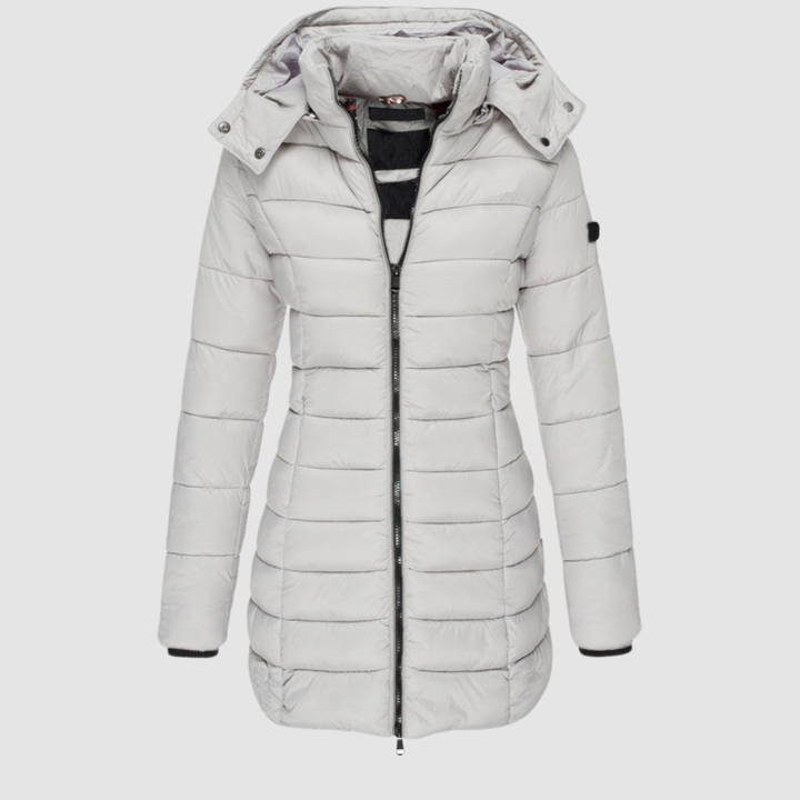 Nadine | Fitted Mid-Length Puffer Jacket with Detachable Hood