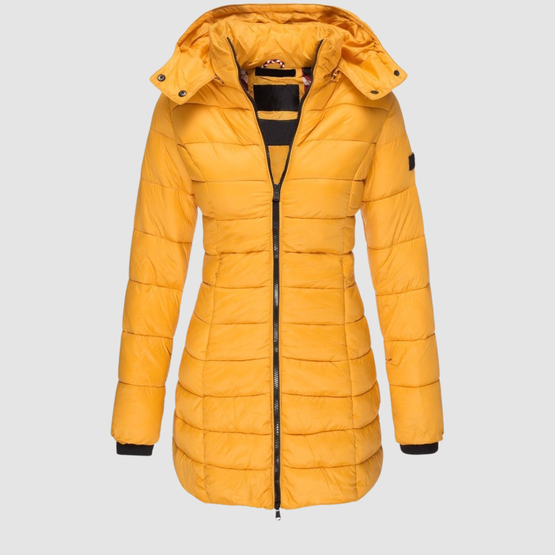 Nadine | Fitted Mid-Length Puffer Jacket with Detachable Hood
