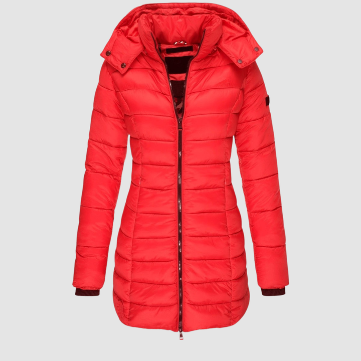 Nadine | Fitted Mid-Length Puffer Jacket with Detachable Hood