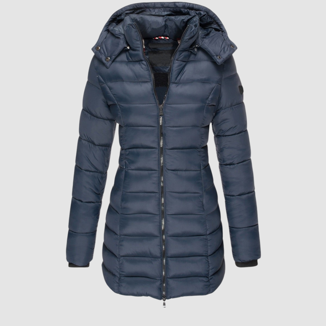 Nadine | Fitted Mid-Length Puffer Jacket with Detachable Hood