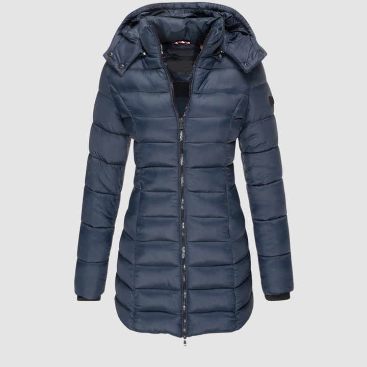 Nadine | Fitted Mid-Length Puffer Jacket with Detachable Hood