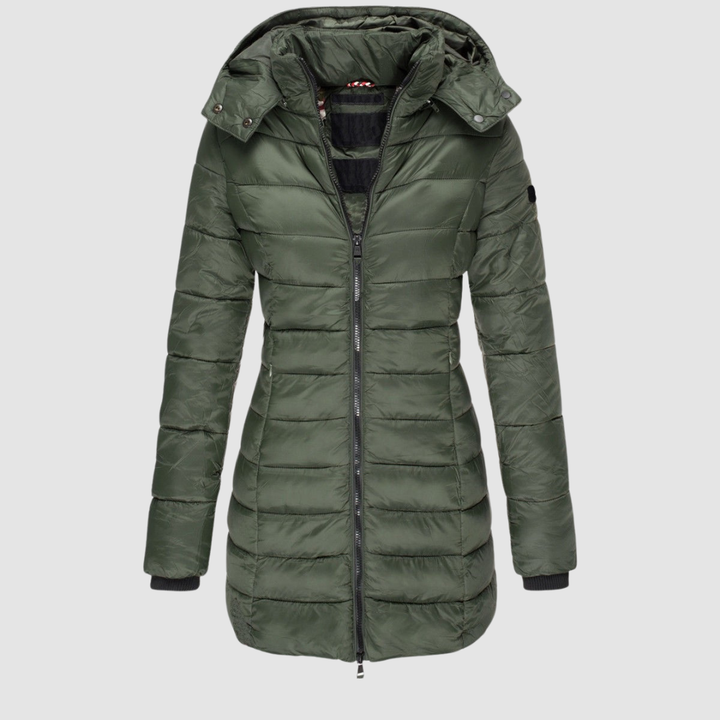 Nadine | Fitted Mid-Length Puffer Jacket with Detachable Hood