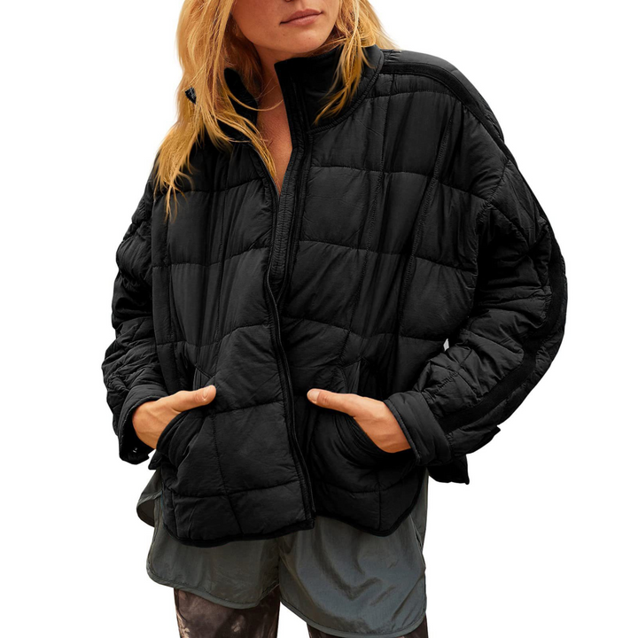 Eliana | Oversized Lightweight Quilted Puffer Jacket with Stand Collar