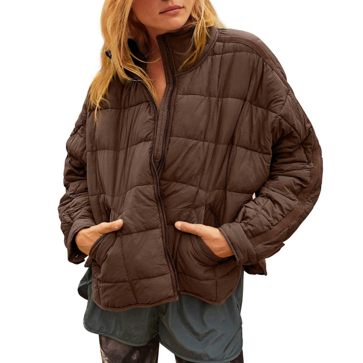 Eliana | Oversized Lightweight Quilted Puffer Jacket with Stand Collar