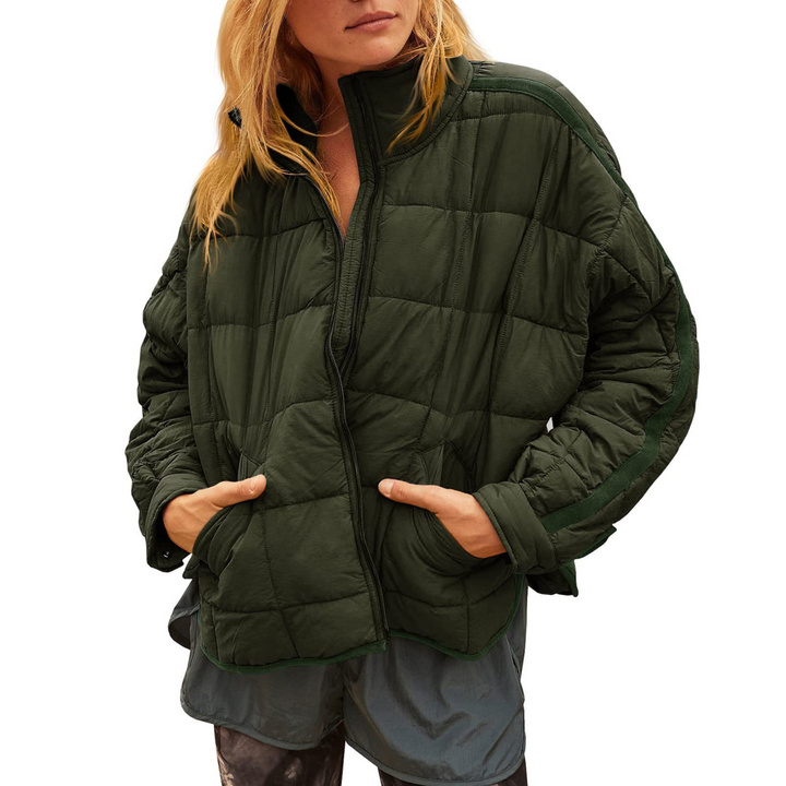 Eliana | Oversized Lightweight Quilted Puffer Jacket with Stand Collar