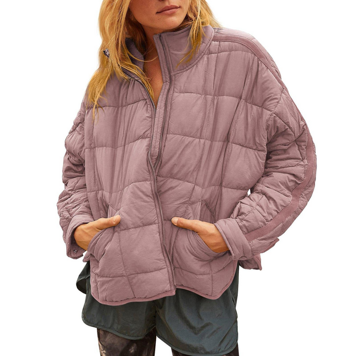 Eliana | Oversized Lightweight Quilted Puffer Jacket with Stand Collar