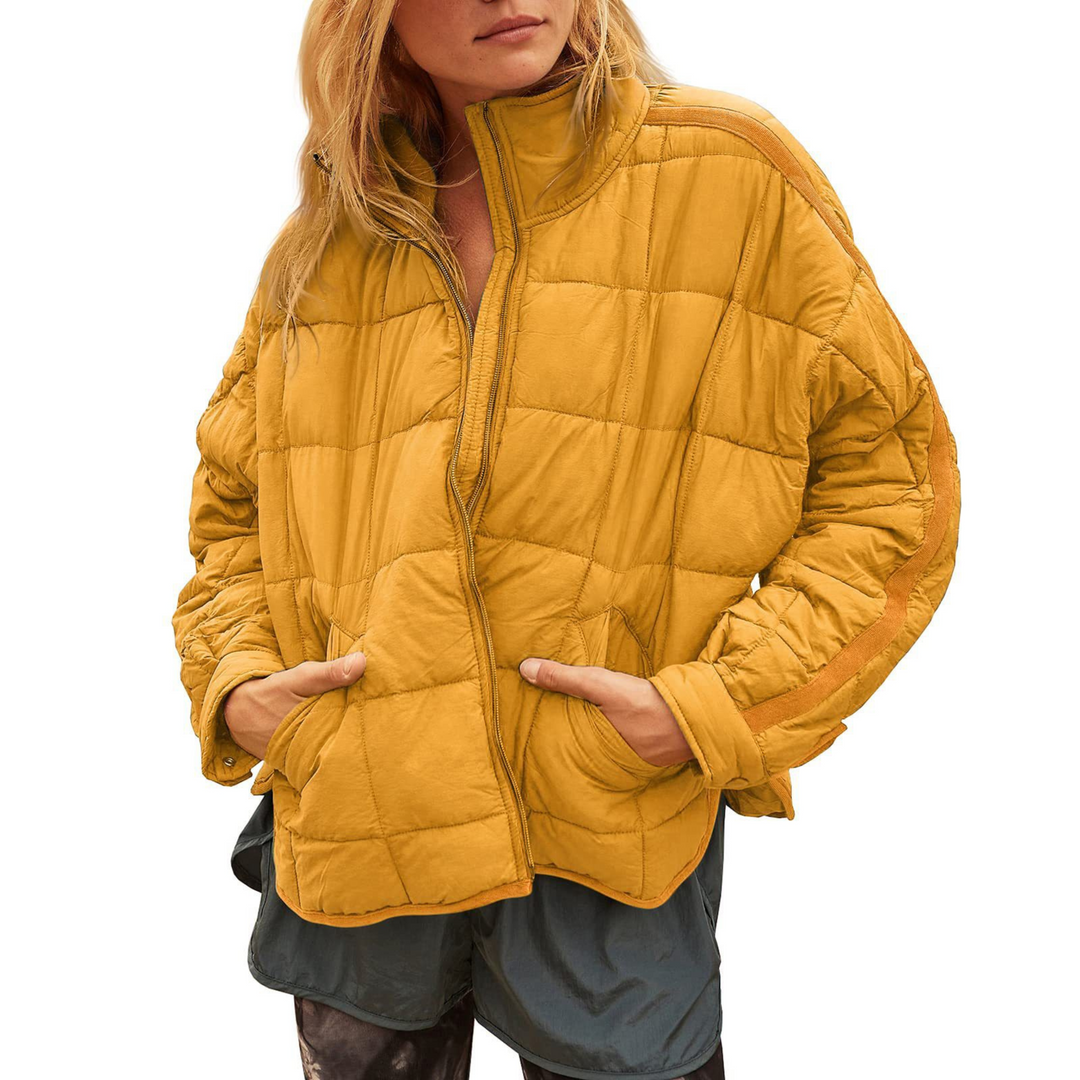 Eliana | Oversized Lightweight Quilted Puffer Jacket with Stand Collar