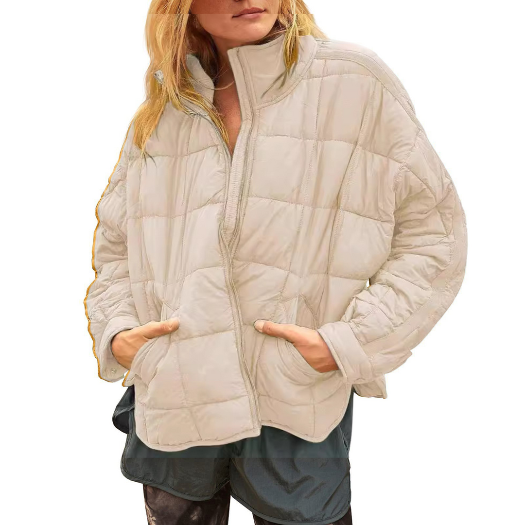 Eliana | Oversized Lightweight Quilted Puffer Jacket with Stand Collar